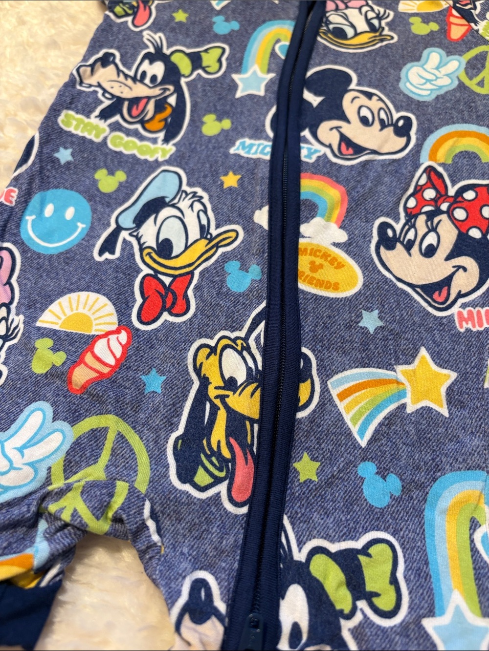 Little Sleepies Disney Mickey & Friends Short Sleeve Romper 6-12M - Picture 3 of 6